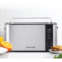 Nutricook Digital 4-Slice Toaster With LED Display, 1500W, Black, 2 year Warranty - NC-T104S