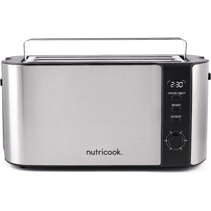 Nutricook Digital 4-Slice Toaster With LED Display, 1500W, Black, 2 year Warranty - NC-T104S