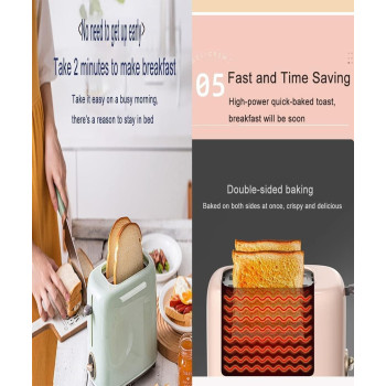 Bear 2 Slice Small Toaster Warmer With Dust Cover - 650W