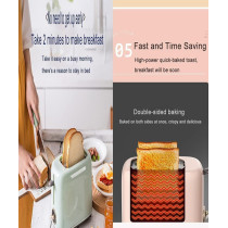 Bear 2 Slice Small Toaster Warmer With Dust Cover - 650W