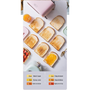 Bear 2 Slice Small Toaster Warmer With Dust Cover - 650W