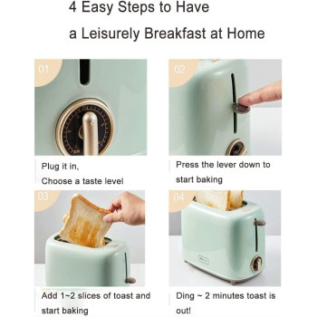 Bear 2 Slice Small Toaster Warmer With Dust Cover - 650W