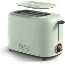 Bear 2 Slice Small Toaster Warmer With Dust Cover - 650W