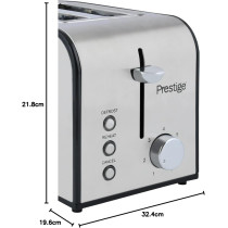 Prestige 2 Slices Stainless Steel Toaster PR54905, Silver Min 1 year manufacturer warranty 