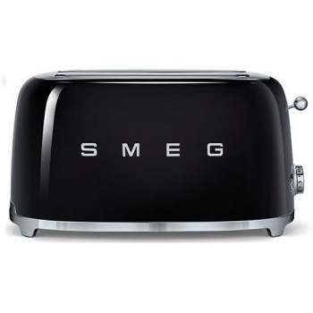 Smeg 4-Slice Retro Style Toaster 1500W, Black, 1 Year Warranty - TSF02BLUK
