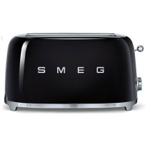 Smeg 4-Slice Retro Style Toaster 1500W, Black, 1 Year Warranty - TSF02BLUK