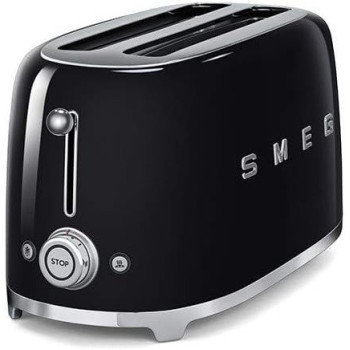 Smeg 4-Slice Retro Style Toaster 1500W, Black, 1 Year Warranty - TSF02BLUK