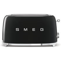 Smeg 4-Slice Retro Style Toaster 1500W, Black, 1 Year Warranty - TSF02BLUK
