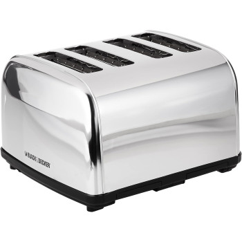 Black & Decker 1800W Toaster 4 Slice, Silver, 2 Years Warranty - ET304-B5