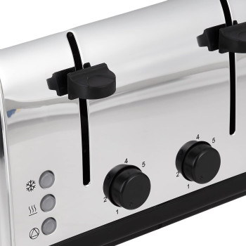 Black & Decker 1800W Toaster 4 Slice, Silver, 2 Years Warranty - ET304-B5