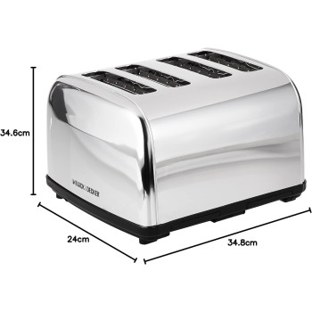 Black & Decker 1800W Toaster 4 Slice, Silver, 2 Years Warranty - ET304-B5