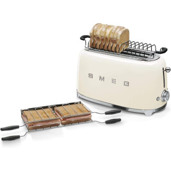 Smeg 50's Retro Style 4 Slice Toaster, 1500W, Cream, 1 Year Warranty - TSF02CRUK
