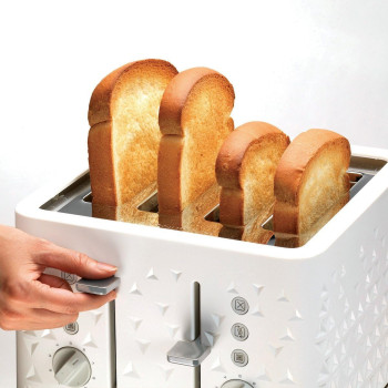 Morphy Richard 4-Slice Prism Toaster, White, Min 1 Year Manufacturer Warranty - 248110