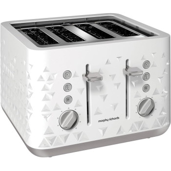 Morphy Richard 4-Slice Prism Toaster, White, Min 1 Year Manufacturer Warranty - 248110
