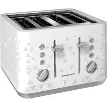 Morphy Richard 4-Slice Prism Toaster, White, Min 1 Year Manufacturer Warranty - 248110