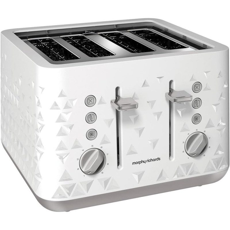 Morphy Richard 4-Slice Prism Toaster, White, Min 1 Year Manufacturer Warranty - 248110