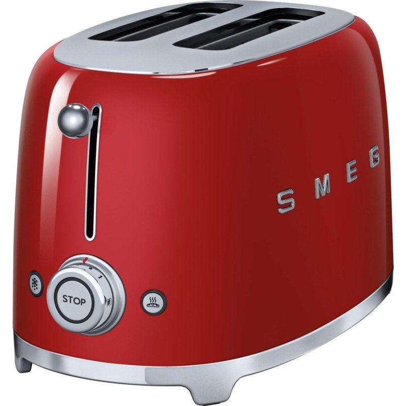Smeg 50's Retro Style 2 Slice Toaster Red, Min 1 Year Manufacturer Warranty - TSF01RDUK