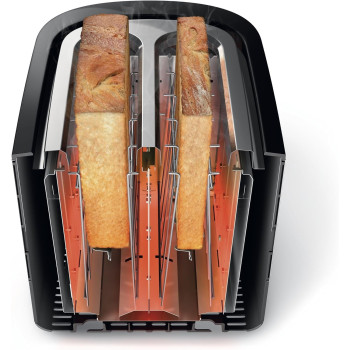 PHILIPS Viva Collection Toaster HD2637/91, Black - International Version