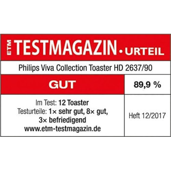 PHILIPS Viva Collection Toaster HD2637/91, Black - International Version