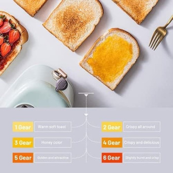 Mini Toaster - 2 Slice Toaster Home Automatic Breakfast Maker, Toast Bread Slice, Bread-makers Toaster Machine, Mini Breakfast Toaster