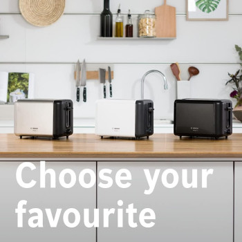 Bosch DesignLine Stainless Steel Toaster, Two Slice, Silver - TAT3P420GB