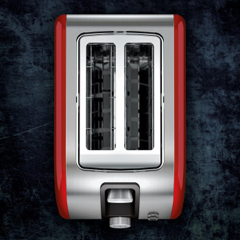 Electrolux EAT7700 2-Slice Toaster 850W red metallic, Design toaster, Defrost and Reheat function, 7 browning levels, Removable crumb tray, stop button