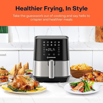 Nutricook Air Fryer 2,3.6 Liters, 1500 Watts, Digital 10 Pre-set Programs With Built-In Preheat Function, Stainless Steel/Black, 2 Years Warranty