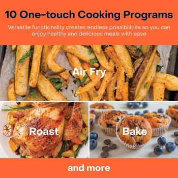 Nutricook Air Fryer 2,3.6 Liters, 1500 Watts, Digital 10 Pre-set Programs With Built-In Preheat Function, Stainless Steel/Black, 2 Years Warranty