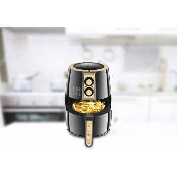 Black & Decker Aerofry Air Fryer 4L, 1500W, Black/Gold - AF300-B5