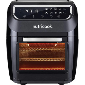 Nutricook Air Fryer Oven, 1800W, Digital/One Touch Control Panel Display, 8 Preset Programs, 12L, Black - AO112K