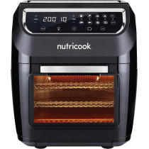 Nutricook Air Fryer Oven, 1800W, Digital/One Touch Control Panel Display, 8 Preset Programs, 12L, Black - AO112K