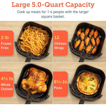 COSORI Air Fryer 4.7L, 9-in-1 Compact Air Fryers Oven, 30 Recipes Cookbook, Digital Temperd Glass Display - CAF-L501