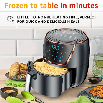 7.2 L Air Fryer, 8 Preset Programs, 1500W Electric Hot Air Fryers LCD Touch Screen, Nonstick Basket, Timer & Temperature Control Oilless Cooker 