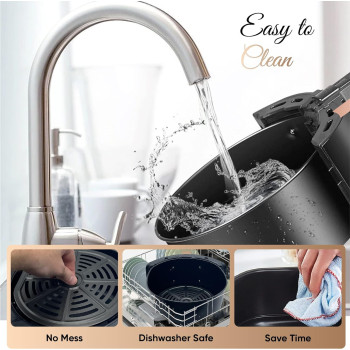 Empire Air Fryer 4.5L with Non-Stick Basket, 1400W High Power Digital Airfryer, 8 Pre-Set Functions, Digital LCD Smart Touch Screen Air Fryer Oven for Kitchen