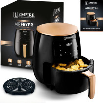 Empire Air Fryer 4.5L with Non-Stick Basket, 1400W High Power Digital Airfryer, 8 Pre-Set Functions, Digital LCD Smart Touch Screen Air Fryer Oven for Kitchen
