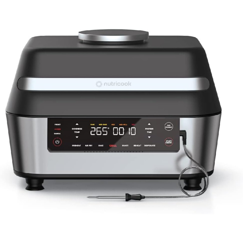 Nutricook Smart Indoor Grill & Air Fryer XL, 8.5L, 1760W, Multicolour - AFG960
