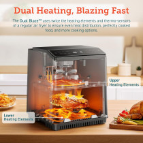 COSORI Smart Air Fryer Oven Dual Blaze 6.4L, Double Heating Elements, Cookbook, No Shaking & No Preheating, APP Control, 12 Functions, Air Fry, Roast, Bake, Reheat, Dishwasher Safe - CAF-P583S 1 Year Warranty