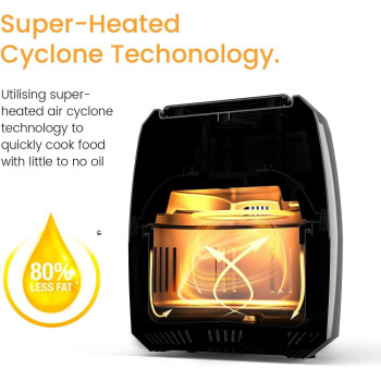 Pro Breeze XL Air Fryer 5.5L 1800W With Digital Display Timer And Fully Adjustable Temperature Control For Healthy Oil Free & Low Fat Cooking - AF-02-UK-FBA