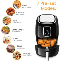 Pro Breeze XL Air Fryer 5.5L 1800W With Digital Display Timer And Fully Adjustable Temperature Control For Healthy Oil Free & Low Fat Cooking - AF-02-UK-FBA