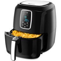 Pro Breeze XL Air Fryer 5.5L 1800W With Digital Display Timer And Fully Adjustable Temperature Control For Healthy Oil Free & Low Fat Cooking - AF-02-UK-FBA
