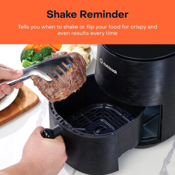 Nutricook Air Fryer Mini, 3.3L, 1500W, Digital Display, Tempered Glass Control Panel, Black - NC-AFM033K