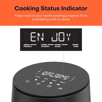 Nutricook Air Fryer Mini, 3.3L, 1500W, Digital Display, Tempered Glass Control Panel, Black - NC-AFM033K