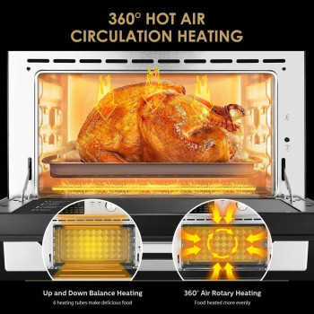 Dxmocos 30L Air Fryer Toaster Oven,Stainless Steel Air Fryer Rotisserie Combo,21 in 1 Countertop Ovens, Innovative 360 Air Frying Technology,Large Air Fryers Oven