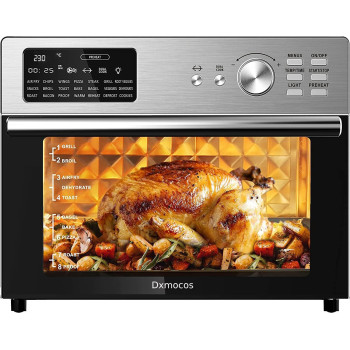Dxmocos 30L Air Fryer Toaster Oven,Stainless Steel Air Fryer Rotisserie Combo,21 in 1 Countertop Ovens, Innovative 360 Air Frying Technology,Large Air Fryers Oven