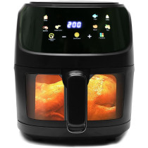 Air Fryer, 8 Cooking Presets, Large Easy-View Window, 1800W 360 Hot Oilless Oven Cooker, with LED Digital Touchscreen, Nonstick Air frier Cookers, Easy to Clean, Black
