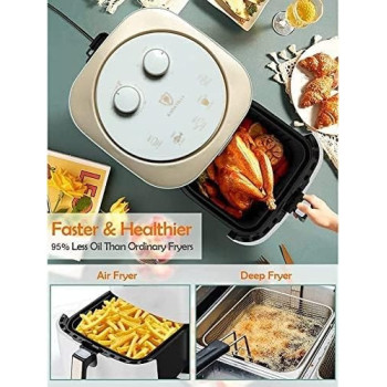 6L Air Fryer Cooker Oil Less,1400W Classic Timer and Temperature Control Hot Air fryer, Nonstick Basket, Auto Shutoff Air Fryer, Min 1 Year Manufacturer Warranty 
