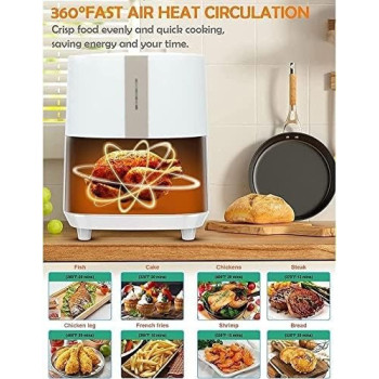 6L Air Fryer Cooker Oil Less,1400W Classic Timer and Temperature Control Hot Air fryer, Nonstick Basket, Auto Shutoff Air Fryer, Min 1 Year Manufacturer Warranty 
