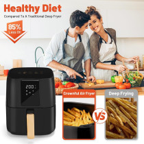 Xoopla Air Fryer, Smart Air Fryer 1500W Powerful Electric Air Fryers 360 Hot Air Convection Technology Quick, Meals, Technology, 5 Preset & High Auto Shut off