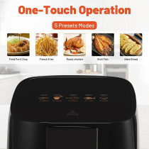 Xoopla Air Fryer, Smart Air Fryer 1500W Powerful Electric Air Fryers 360 Hot Air Convection Technology Quick, Meals, Technology, 5 Preset & High Auto Shut off