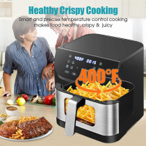 Air Fryer 7L Oilless AirFryer 1500W Electric Healthy Oven Cooker with Visible Cooking Window, 10 Presets in One Touch, Digital Control, Customerizable Cooking, Non-Stick Basket